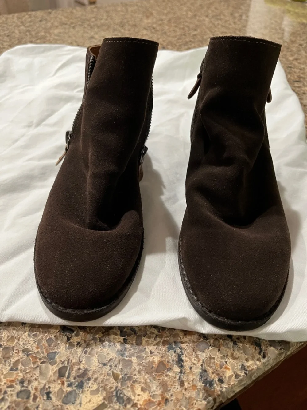 gentle souls Dark Brown Suede Ankle Booties - Picture 5 of 7